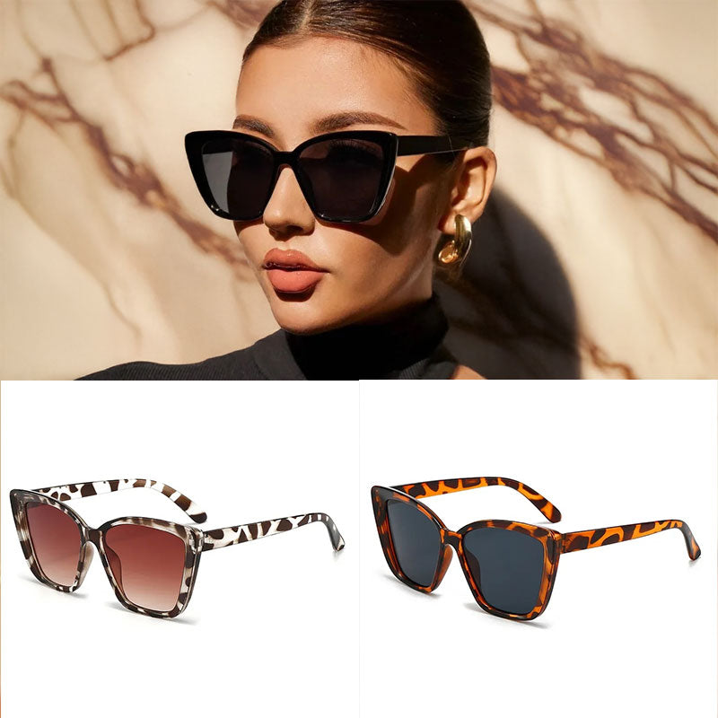 Noir Cat-Eye Elegance – Vintage Chic Sunglasses